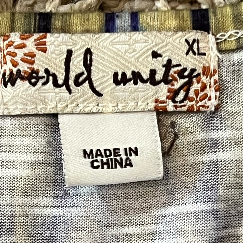 Women's World Unity Multi Colored Tank Top with Lace Detail - Picture 3 of 4